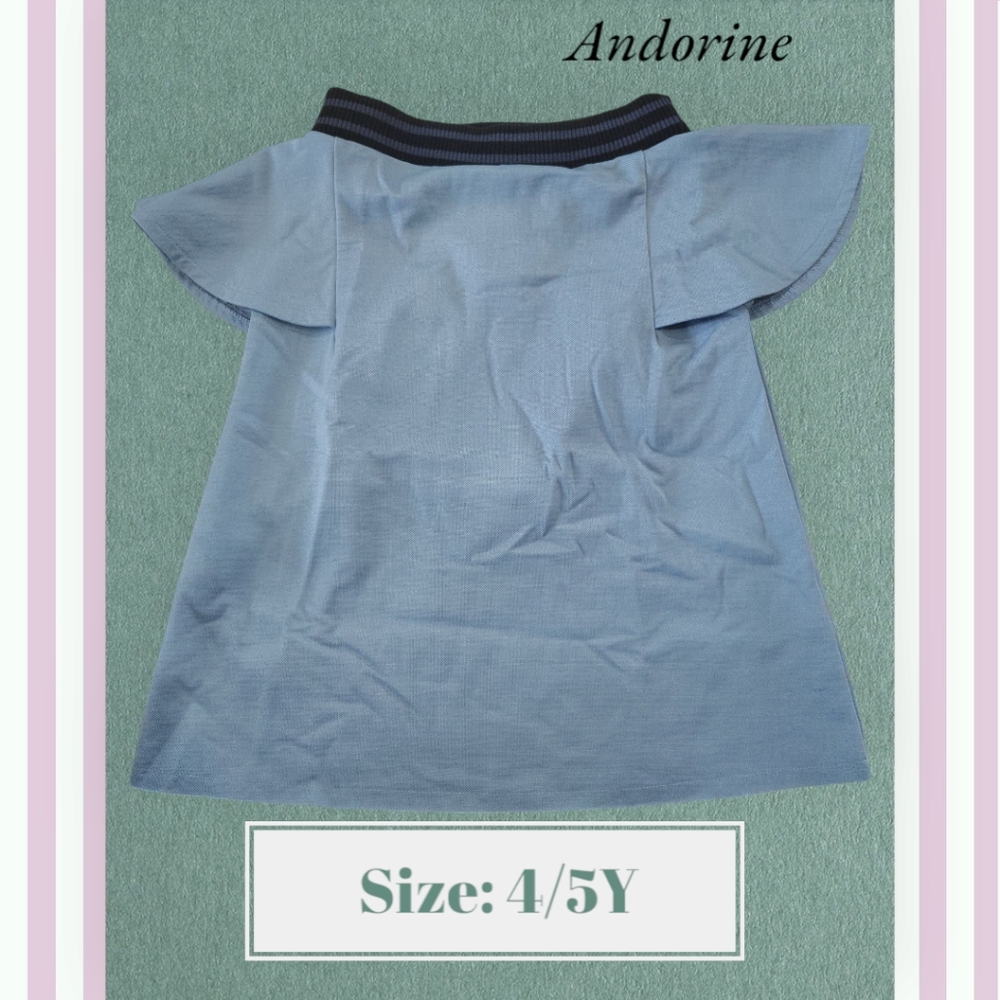 Stylish Blue Top with Black Trim